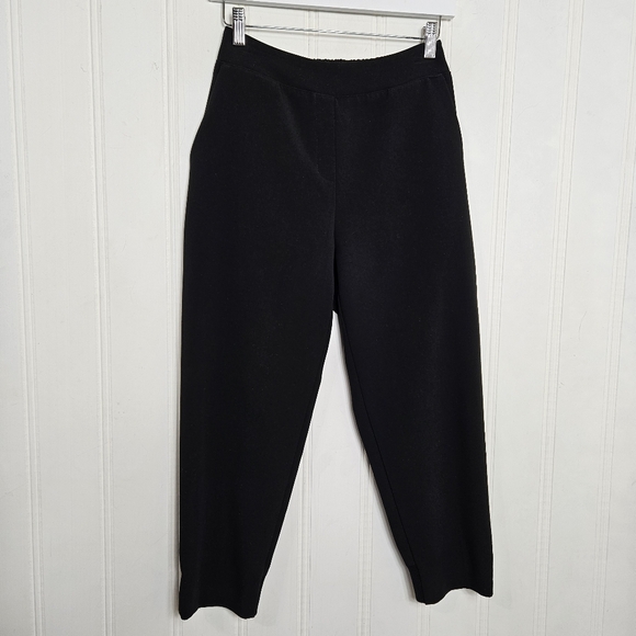 Rooka Pants Womens Size L Black Pull On Crop Jogger Hem Elastic Waistband - Picture 2 of 14